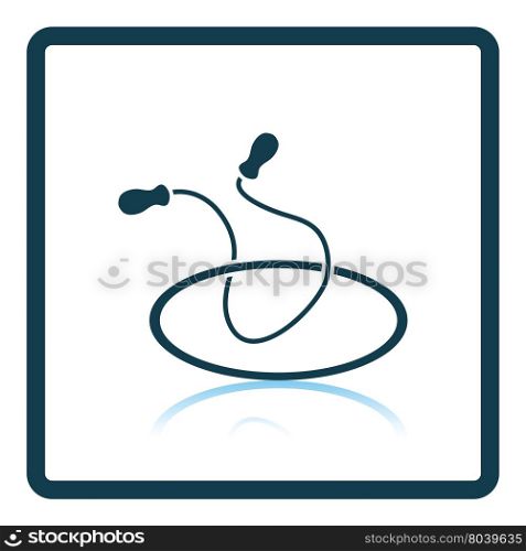 Icon of Jump rope and hoop . Shadow reflection design. Vector illustration.