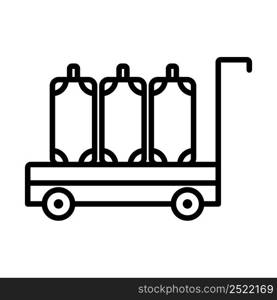 Icon Of Luggage Cart. Bold outline design with editable stroke width. Vector Illustration.