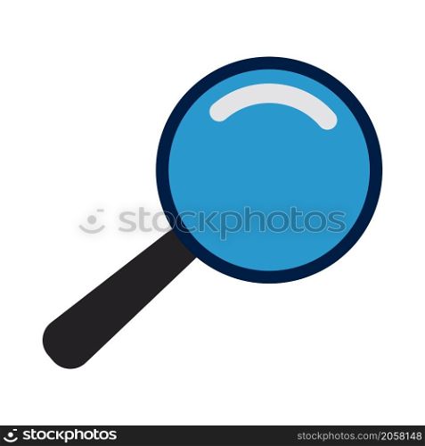 Icon Of Magnifier. Flat Color Design. Vector Illustration.