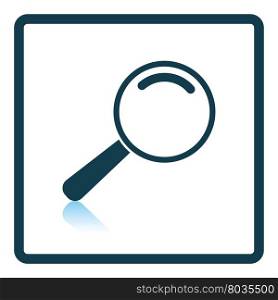 Icon of magnifier. Shadow reflection design. Vector illustration.