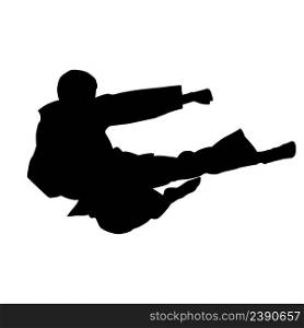 icon of man doing taekwondo kick vector illustration design