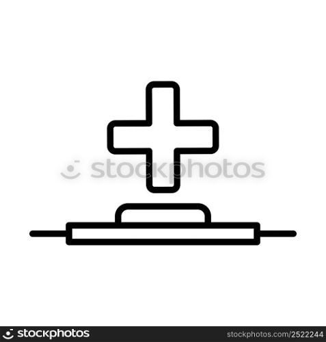 Icon Of Medical Staff Carrying Stretcher. Bold outline design with editable stroke width. Vector Illustration.