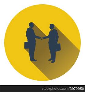 Icon of Meeting businessmen. Flat design. Vector illustration.