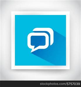 Icon of message for web and mobile applications. Flat design with long shadow