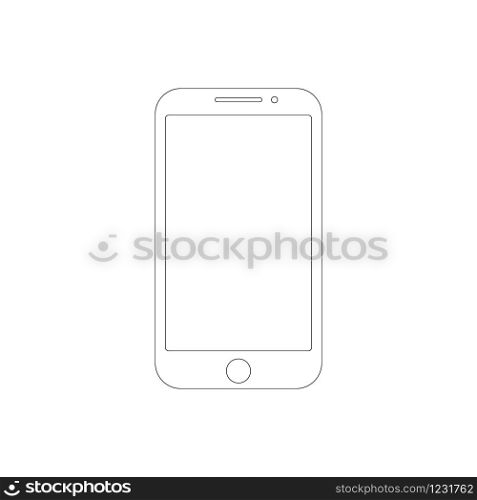 icon of mobile phone with touch screen