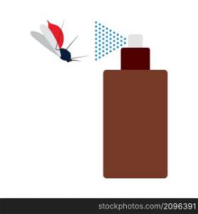 Icon Of Mosquito Spray. Flat Color Design. Vector Illustration.