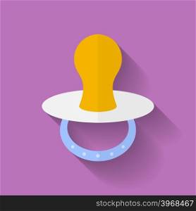 Icon of nipple, pacifier. Flat style. Vector Illustration
