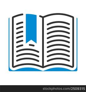 Icon Of Open Book With Bookmark. Editable Bold Outline With Color Fill Design. Vector Illustration.