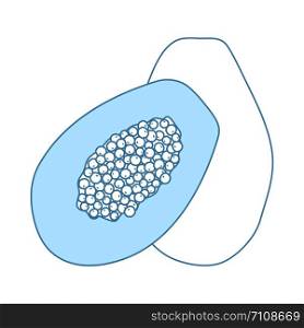 Icon Of Papaya. Thin Line With Blue Fill Design. Vector Illustration.