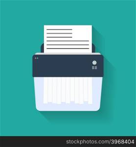 Icon of paper Shredder. Flat style