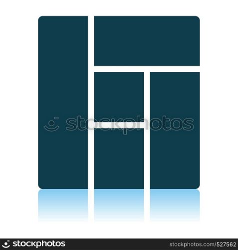 Icon Of Parquet Plank Pattern. Shadow Reflection Design. Vector Illustration.