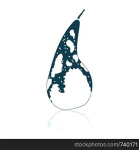 Icon Of Pear. Shadow Reflection Design. Vector Illustration.