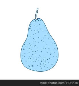 Icon Of Pear. Thin Line With Blue Fill Design. Vector Illustration.