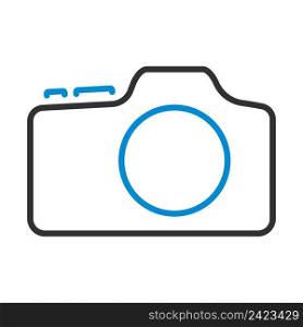 Icon Of Photo Camera. Editable Bold Outline With Color Fill Design. Vector Illustration.