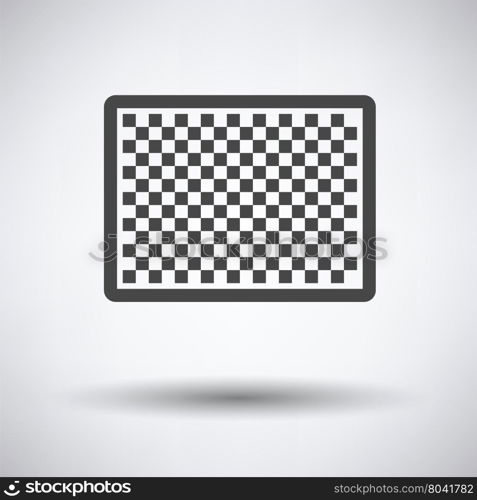 Icon of photo camera sensor on gray background, round shadow. Vector illustration.