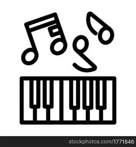 Icon Of Piano Keyboard. Editable Bold Outline Design. Vector Illustration.