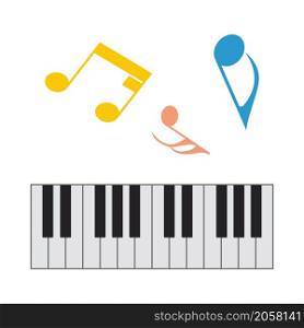 Icon Of Piano Keyboard. Flat Color Design. Vector Illustration.