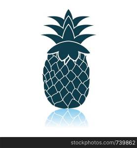 Icon Of Pineapple. Shadow Reflection Design. Vector Illustration.