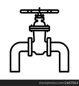 Icon Of Pipe With Valve. Bold outline design with editable stroke width. Vector Illustration.