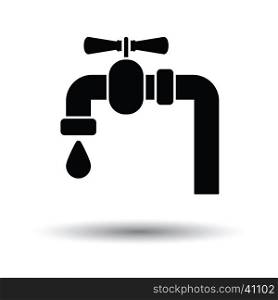 Icon of pipe with valve. White background with shadow design. Vector illustration.