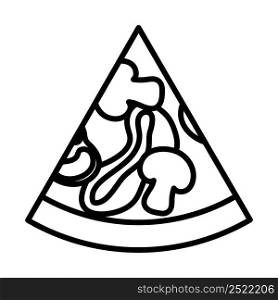 Icon Of Pizza On Plate. Bold outline design with editable stroke width. Vector Illustration.
