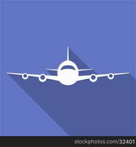 Icon of Plane. Airplane symbol front view. Aircraft vector silhouette