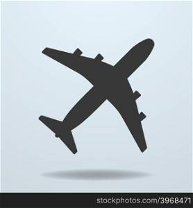 Icon of Plane. Black style. Vector Illustration. Icon of Plane.