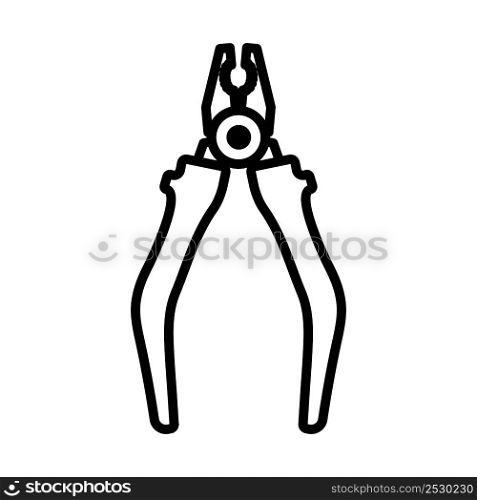 Icon Of Pliers. Bold outline design with editable stroke width. Vector Illustration.