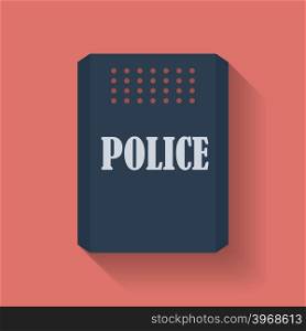 Icon of Police assault shield. Flat style