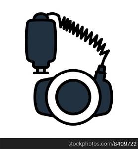 Icon Of Portable Circle Macro Flash. Editable Bold Outline With Color Fill Design. Vector Illustration.