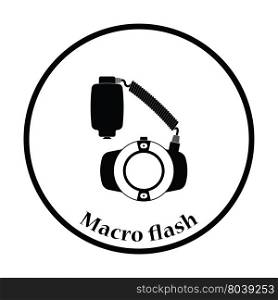 Icon of portable circle macro flash. Thin circle design. Vector illustration.