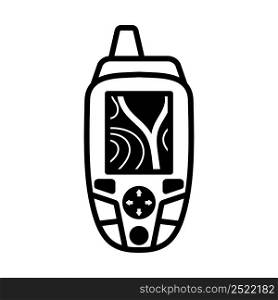 Icon Of Portable GPS Device. Bold outline design with editable stroke width. Vector Illustration.