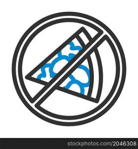 Icon Of Prohibited Pizza. Bold outline design with editable stroke width. Vector Illustration.