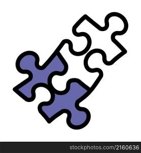 Icon Of Puzzle Decision. Editable Bold Outline With Color Fill Design. Vector Illustration.