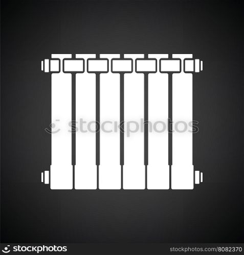 Icon of Radiator. Black background with white. Vector illustration.
