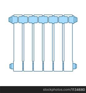 Icon Of Radiator. Thin Line With Blue Fill Design. Vector Illustration.