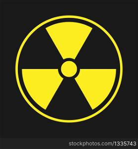 Icon of radioactivity. Radioactive material, danger or risk. Simple flat design isolated on white background. Stock illustration
