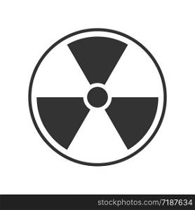 Icon of radioactivity. Radioactive material, danger or risk. Simple flat design isolated on white background. Stock illustration