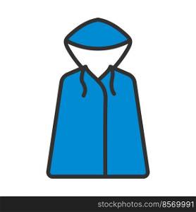 Icon Of Raincoat. Editable Bold Outline With Color Fill Design. Vector Illustration.
