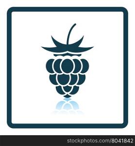 Icon of Raspberry. Shadow reflection design. Vector illustration.