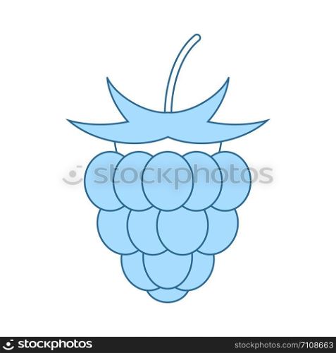 Icon Of Raspberry. Thin Line With Blue Fill Design. Vector Illustration.