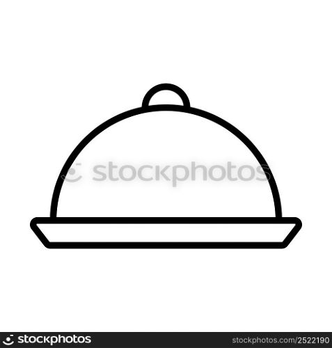 Icon Of Restaurant Cloche. Bold outline design with editable stroke width. Vector Illustration.