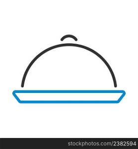 Icon Of Restaurant Cloche. Editable Bold Outline With Color Fill Design. Vector Illustration.