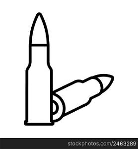 Icon Of Rifle Ammo. Bold outline design with editable stroke width. Vector Illustration.