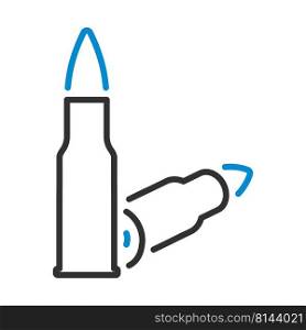 Icon Of Rifle Ammo. Editable Bold Outline With Color Fill Design. Vector Illustration.