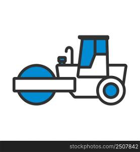 Icon Of Road Roller. Editable Bold Outline With Color Fill Design. Vector Illustration.