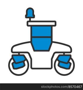 Icon Of Road Roller. Editable Bold Outline With Color Fill Design. Vector Illustration.