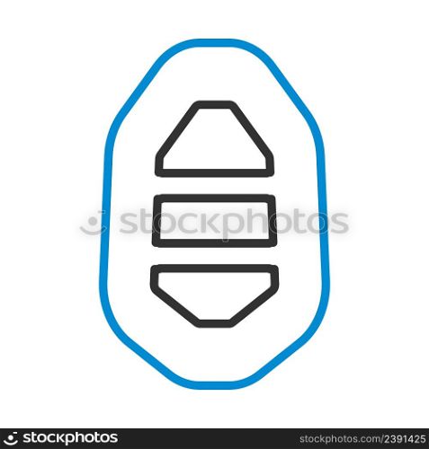 Icon Of Rubber Boat. Editable Bold Outline With Color Fill Design. Vector Illustration.