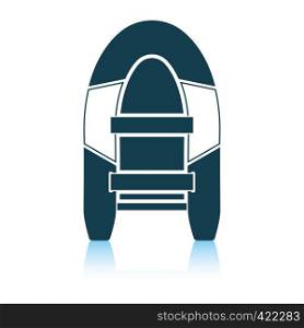 Icon of rubber boat . Shadow reflection design. Vector illustration.