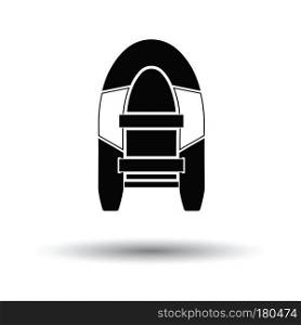Icon of rubber boat . White background with shadow design. Vector illustration.